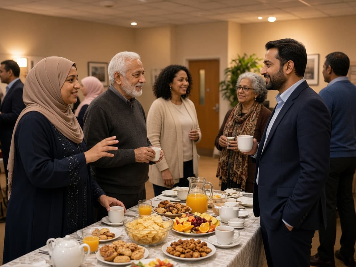 Community members and business partners at a charity evening